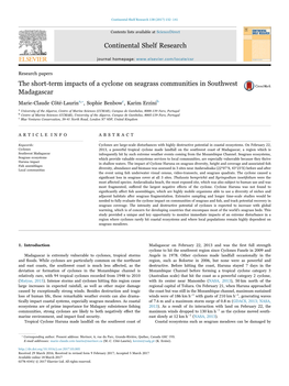 The Short-Term Impacts of a Cyclone on Seagrass Communities In