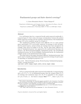 Fundamental Groups and Finite Sheeted Coverings$