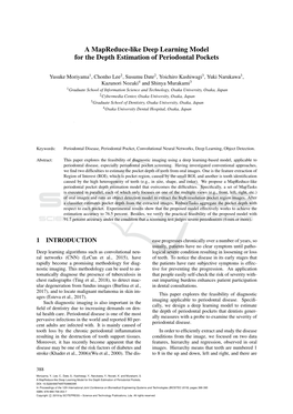 A Mapreduce-Like Deep Learning Model for the Depth Estimation of Periodontal Pockets