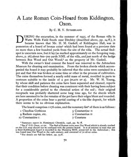 A Late Roman Coin-Hoard from Kiddington, Oxon. by C