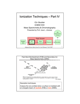 Ionization Techniques – Part IV