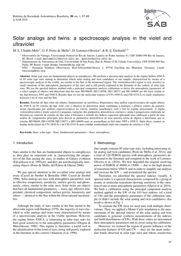 A Spectroscopic Analysis in the Violet and Ultraviolet M