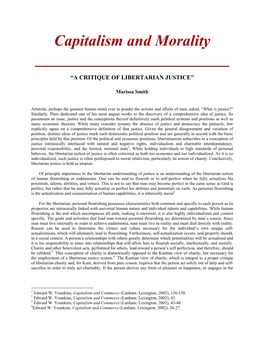 Capitalism and Morality ______