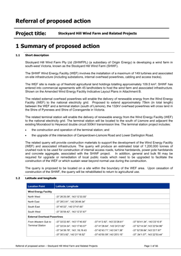 Referral of Proposed Action