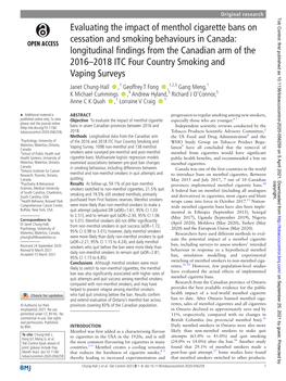 Evaluating the Impact of Menthol Cigarette Bans On