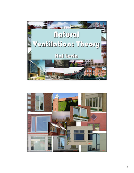 Natural Ventilation: Theory