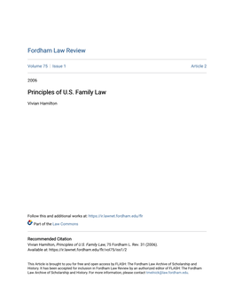 Principles of U.S. Family Law