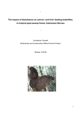 The Impact of Disturbance on Carrion- and Fruit- Feeding Butterflies, in Tropical Peat-Swamp Forest, Indonesian Borneo