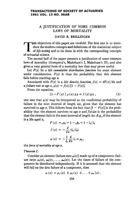 Let F(X) Be a Life Cumulative Distribution Function for Some Element Under Consideration