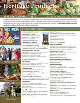 Printable Heritage Products Tour Itinerary