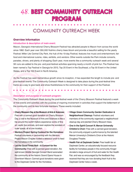 48. Best Community Outreach Program