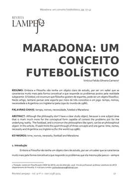 Maradona: Um Conceito Futebolístico, Pp