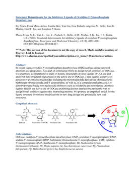 Structural Determinants for the Inhibitory Ligands of Orotidine-5′-Monophosphate Decarboxylase