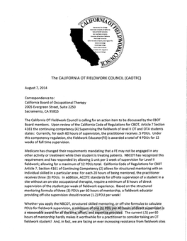 The CALIFORNIA OT FIELDWORK COUNCIL (CAOTFC)