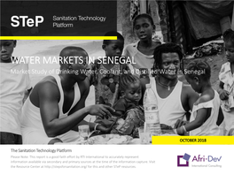 WATER MARKETS in SENEGAL Market Study of Drinking Water, Coolant, and Distilled Water in Senegal