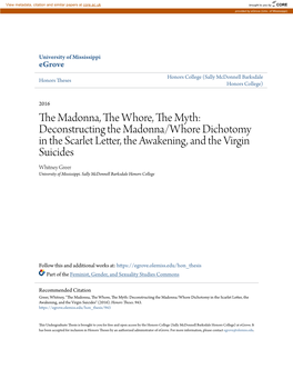 The Madonna, the Whore, the Myth: Deconstructing The