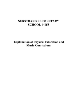 Physical Education and Music Curriculum