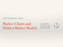 Markov Chains and Hidden Markov Models