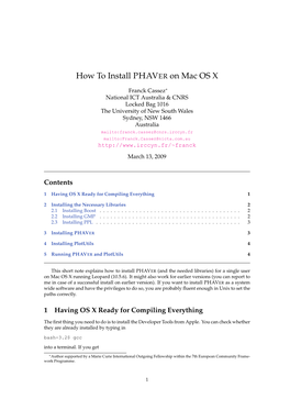 How to Install PHAVER on Mac OS X