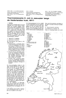 Thermotolerante E. Coli in Zeewater Langs De Nederlandse Kust, 197D
