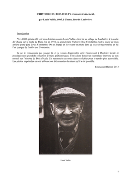 L'histoire DU BOIS D'aufy Et Son Environnement, Par Louis Vallée, 1995, À Chanu, Lieu-Dit L'aubrière. Introduction Vers 2000