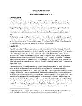 Ridge Hill Reservation Ecological Management Plan 1 Introduction