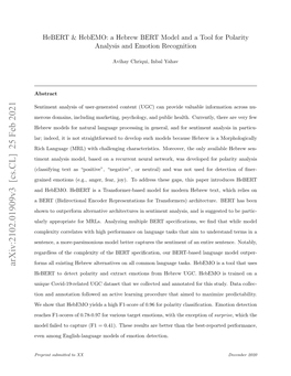 Hebert & Hebemo: a Hebrew BERT Model and a Tool for Polarity