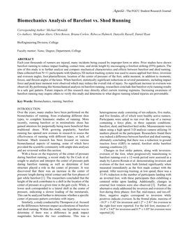 Biomechanics Analysis of Barefoot Vs. Shod Running