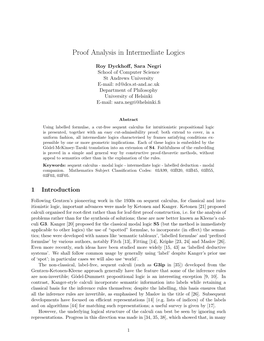 Proof Analysis in Intermediate Logics