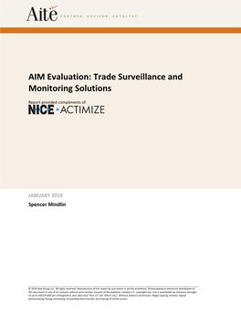 AIM Evaluation: Trade Surveillance and Monitoring Solutions