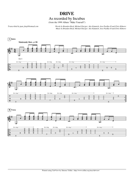 Drive Guitar Tab