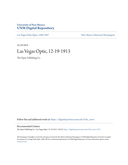 Las Vegas Optic, 12-19-1913 the Optic Publishing Co