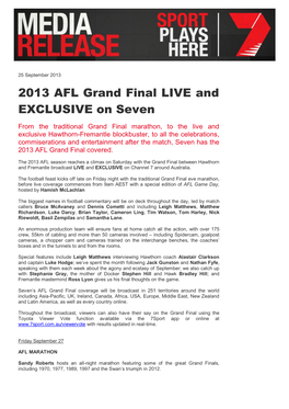 AFL Grand Final LIVE & EXCLUSIVE on Seven
