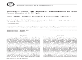 Pseudolillia Maubeuge, 1949 (Ammonitida, Hildoceratidae) in the Lower Jurassic (Toarcian) of the NE Spain
