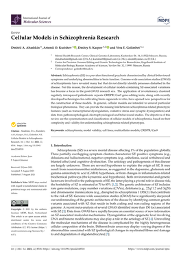 Cellular Models in Schizophrenia Research