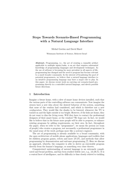 Steps Towards Scenario-Based Programming with a Natural Language Interface