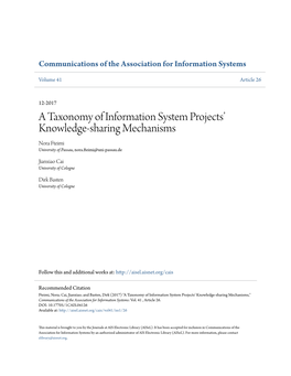 A Taxonomy of Information System Projectsâ•Ž Knowledge-Sharing