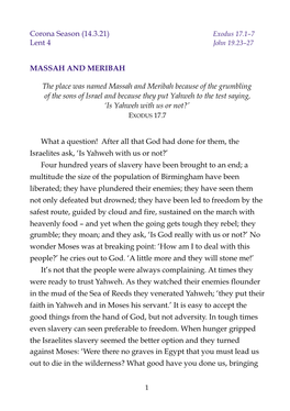 Massah & Meribah