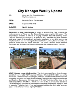 City Manager Weekly Update