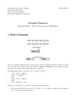 Exercise Sheet 1: Flynn's Taxonomy & MPI Basics