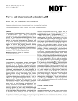 Current and Future Treatment Options in SIADH