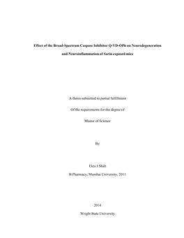 Effect of the Broad-Spectrum Caspase Inhibitor Q-VD-Oph on Neurodegeneration