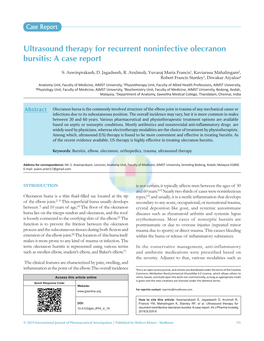 Ultrasound Therapy for Recurrent Noninfective Olecranon Bursitis: a Case Report