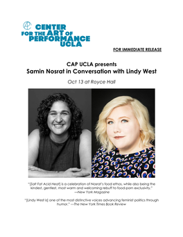 Samin Nosrat in Conversation with Lindy West