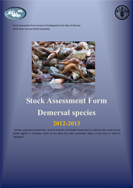 Stock Assessment Form Demersal Species