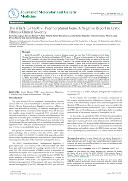 The IFRD1 (57460C>T Polymorphism) Gene