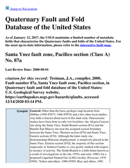 Quaternary Fault and Fold Database of the United States