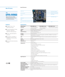 EPIA-M900 USB 2.0 High-Performance Mini- VIA VX900H Chipset ITX Board with Rich I/O and Audio Jacks Connectivity Features HDMI