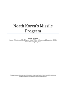 North Korea's Missile Program