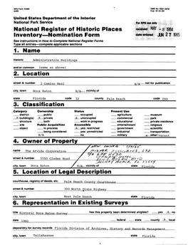 National Register of Historic Places Inventory—Nomination Form 1